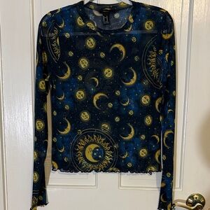 Forever 21 Mesh Long Sleeve Top